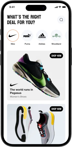 An illustration highlighting the innovative Ecommerce ui ux design services on mobile screen